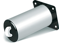 Опора прямая Н-130 с фланец+колесо черное основание