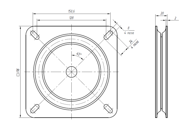 поворотная площадка 176х176