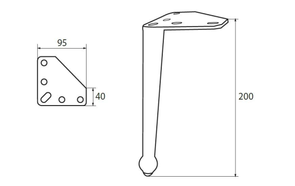 опора модель 1915 (h-200 black)