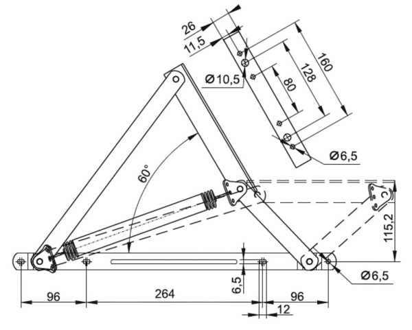 механизм подъёма матраца тахты 236.00.000 н