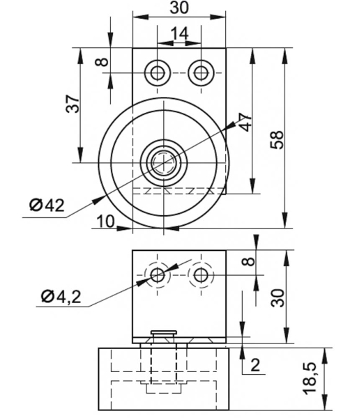 Колесная опора 028 чер