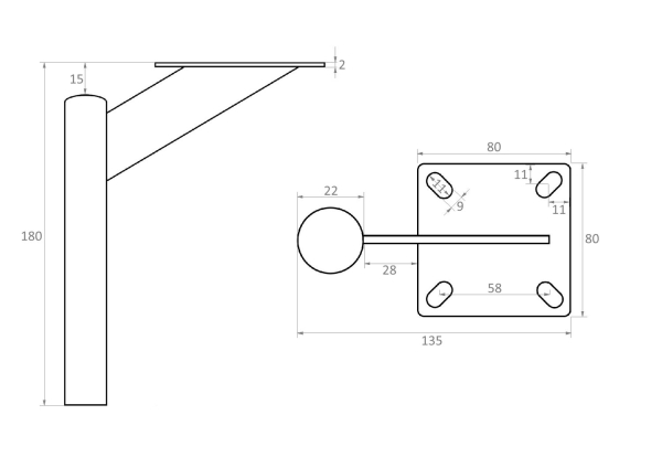 опора d-006 (н-180) (shining black)