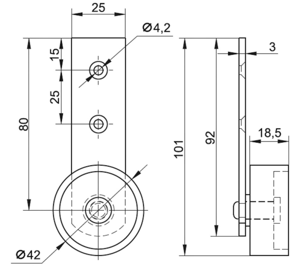 колёсная опора 381.00.000м
