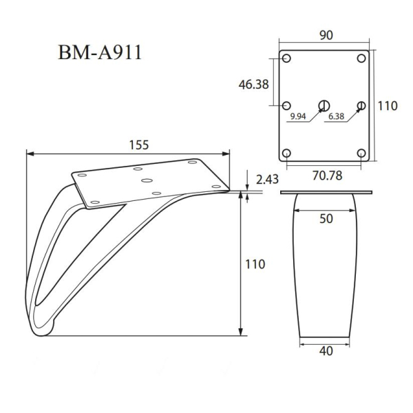 опора bm-a911 h-115 (green brass)