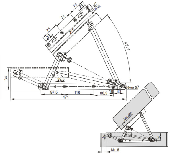 №602 механизм окулово цинковый с пружинами