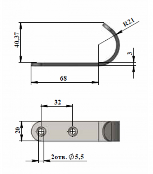 опора прямая н-80 с фланцем