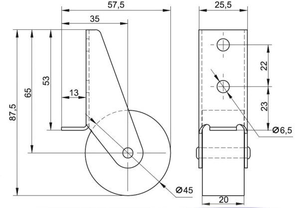 колёсная опора 337.00.000м