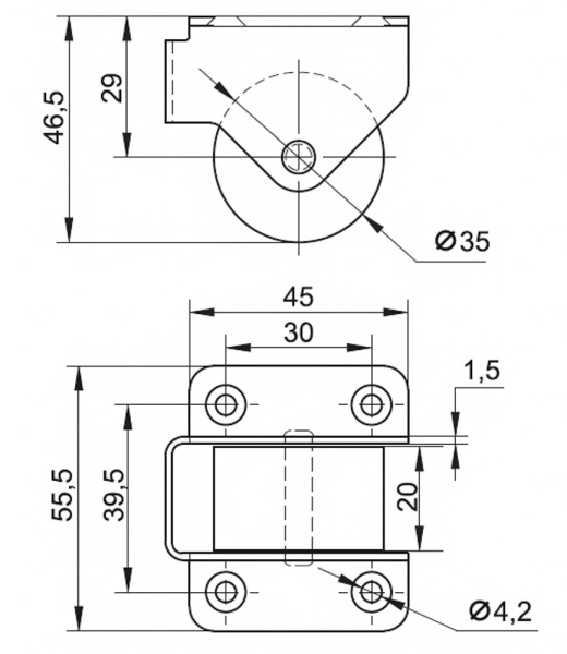 колёсная опора 304.00.000м