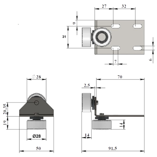 2822-опора роликовая(комкор)