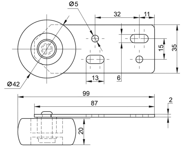 колёсная опора 413.00.000