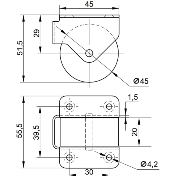 колёсная опора 305.00.000м
