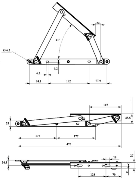 506/1-механизм подъема тахты(комкор)