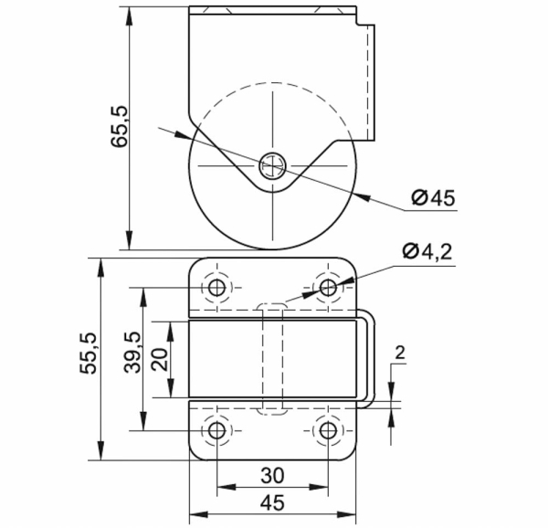 колёсная опора 008.00.000