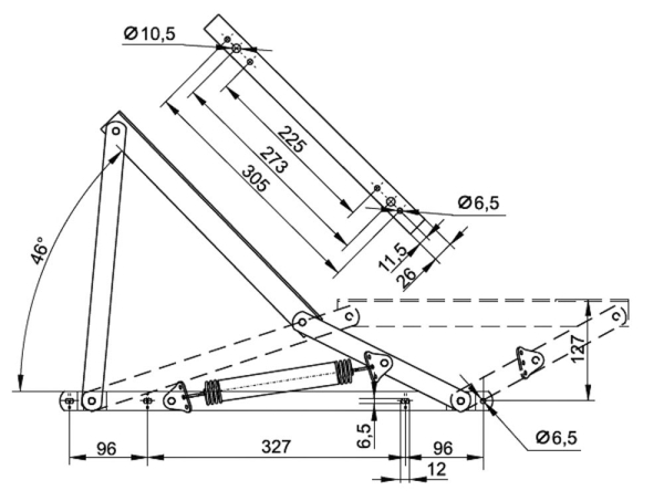 механизм подъёма матраца тахты (трапеция ) 261.00.000 (10к-тов)