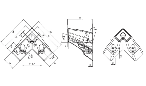 опора мебельная т-2 (орех) н-80