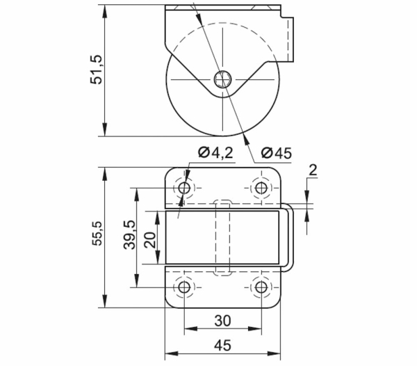 колёсная опора 005.00.000м