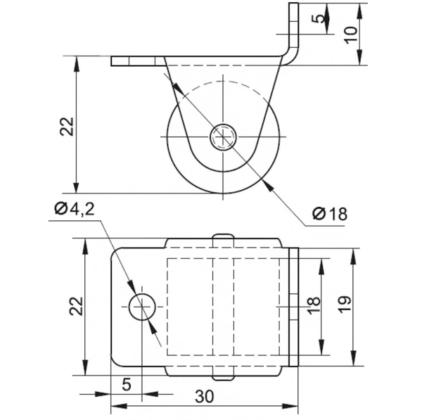 колёсная опора 010.00.000м