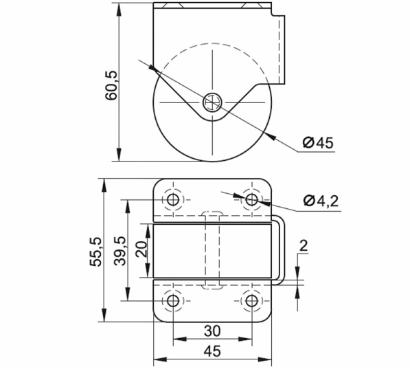 колёсная опора 007.00.000м