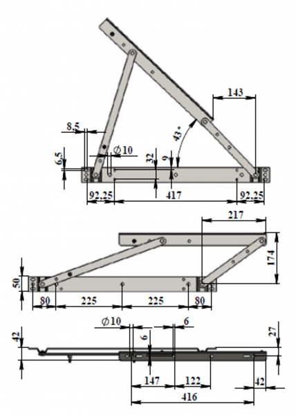 504-механизм подъема тахты(комкор)