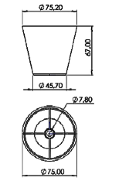 опора пластик ts 026-5 h67 (орех)