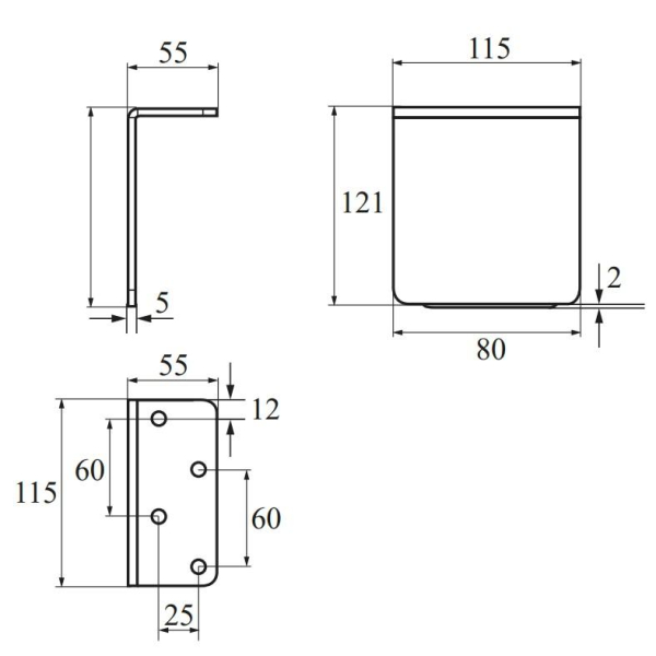 опора a-035-empty h-123 (black nickel)
