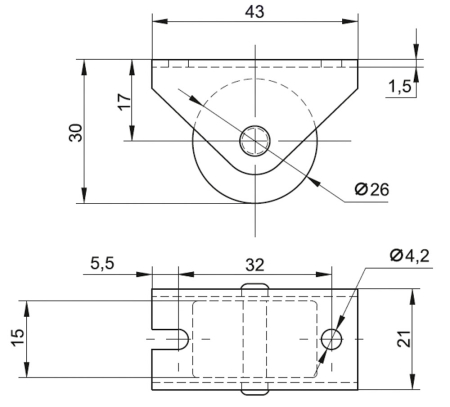 Колесная опора 233 чер