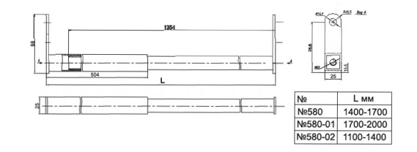 №580-02 l-1100-1400 труба телескопическая окулово