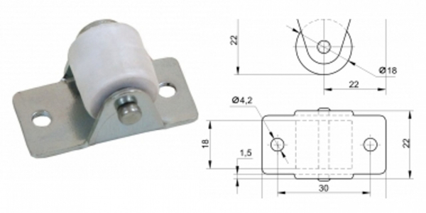 колёсная опора 488.00.000м н-60
