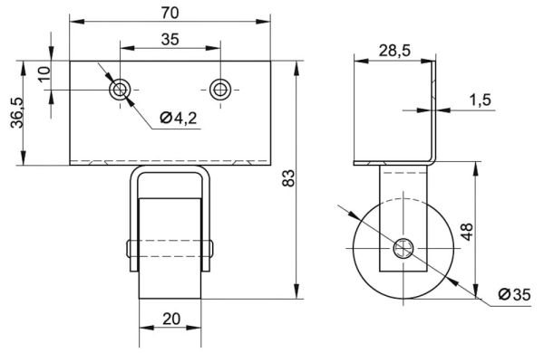 колёсная опора 016.00.000