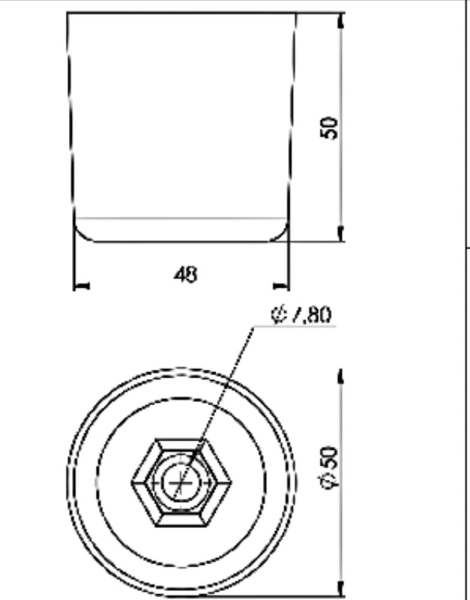 опора пластик ts 046-5 h50 (черный)