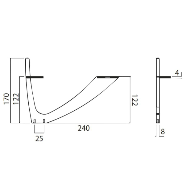 опора  a-553 (h-122) black-left