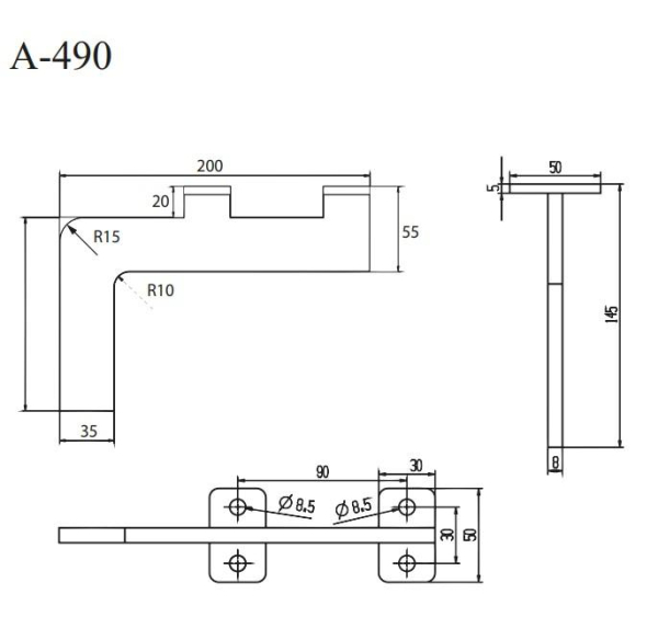 опора a-490 h-145 (black)