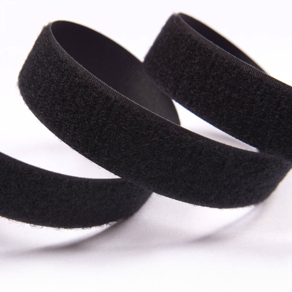 лента контактная липучка 25мм. 322 (черная) ж/ч