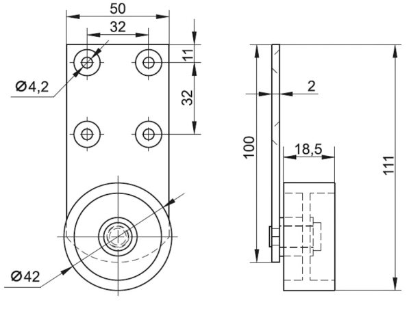колёсная опора 383.00.000м