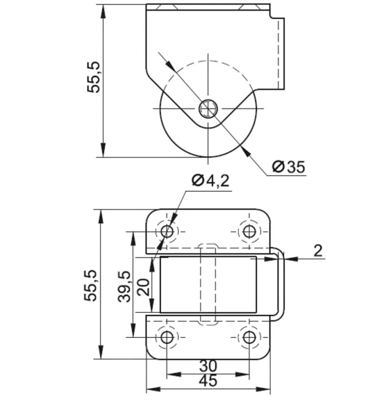 колёсная опора 006.00.000м