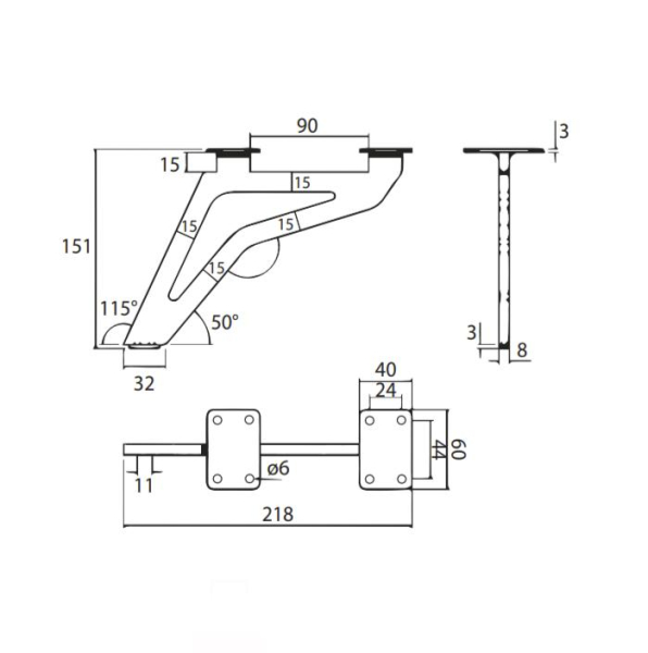 опора a-467 h-150 (black)