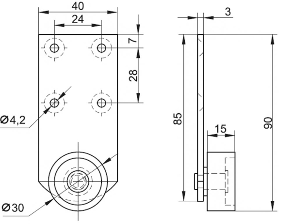 колёсная опора 025.00.000м