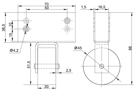 Колесная опора 350 чер