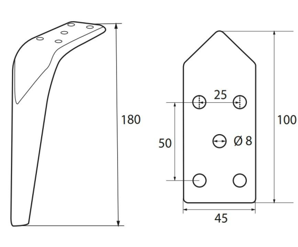 опора b-031 h-180 (black)
