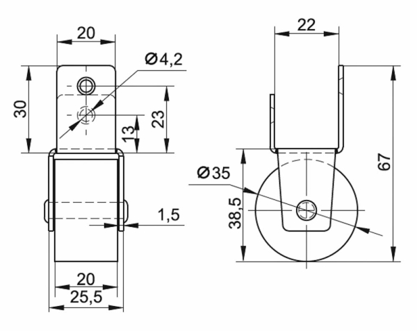 колёсная опора 031.00.000м