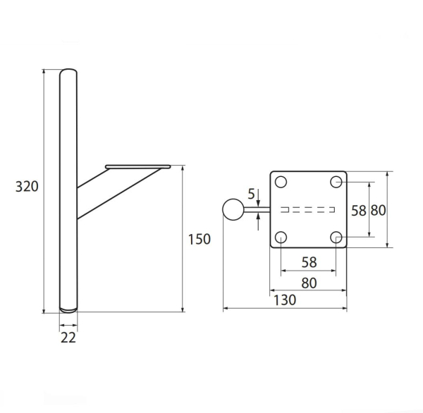 опора модель 1970 (h-150 хром)