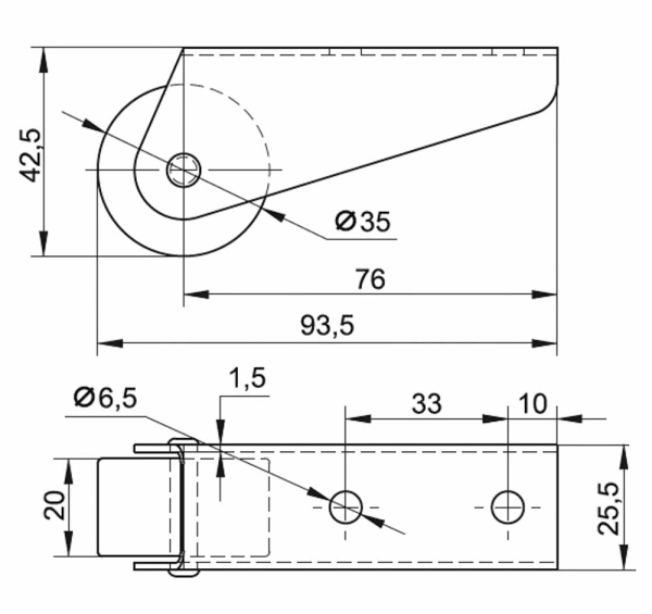 колёсная опора 020.00.000м