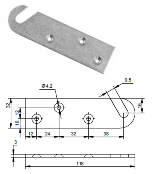 опора mj-3515j h-150 (color без покрытия)