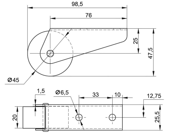колёсная опора 128.00.000
