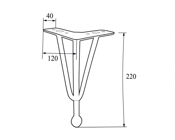 опора модель с-022 (н-220 black)
