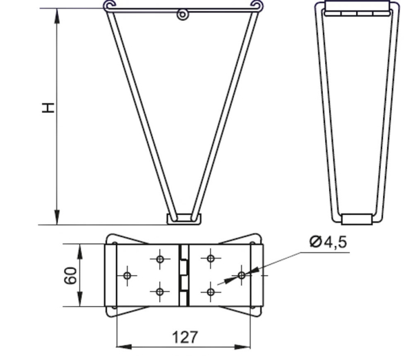 нога мебельная  068.00.000 н=240