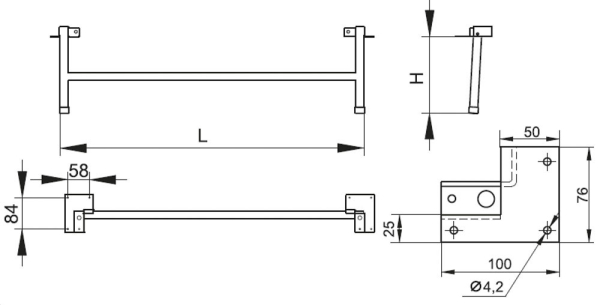опора "hairprin leg (спица) " н-450 черный